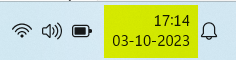 Date and time are visible by default in Windows 11 System tray