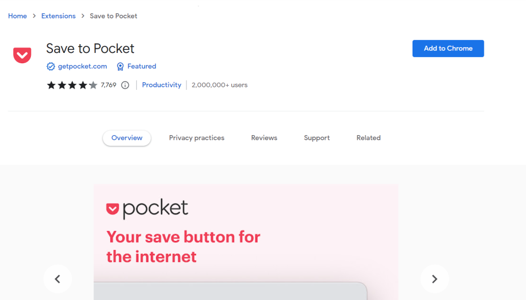 Pocket for Google Chrome