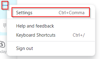 Accessing Skype Desktop settings