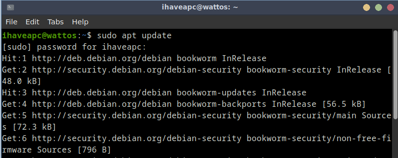 update packages and install new ones from the command line in wattOS