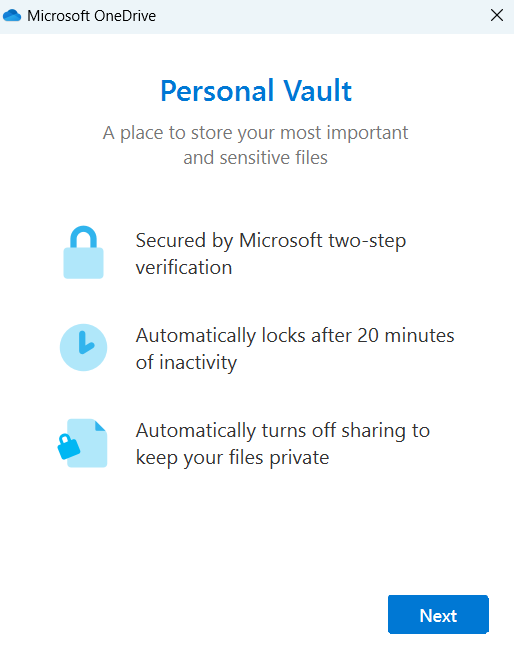 OneDrive Personal Vault