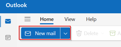 compose new mail in Outlook