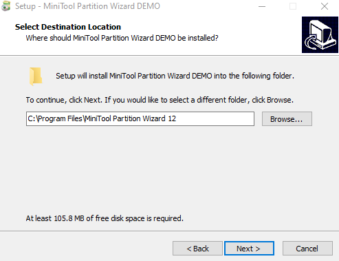 setup for MiniTool Partition Wizard 12.8