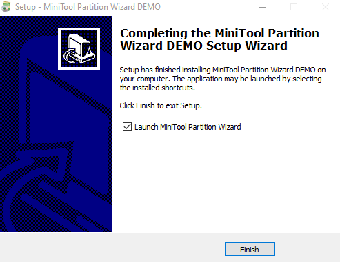 MiniTool Partition Wizard 12.8 setup complete