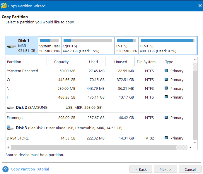 copy partition wizard in MiniTool Partition Wizard 12.8