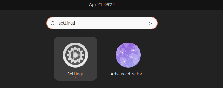 accessing settings in Ubuntu 23.10