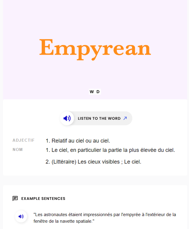 Gmail message translated in French