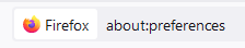 accessing firefox preferences