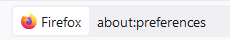 accessing Firefox preferences from the address bar