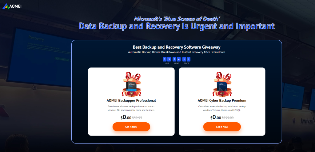 AOMEI data backup giveaway 2024