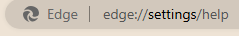open Edge help page to find the version number