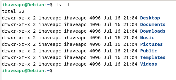 long listing format using ls