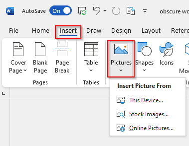 insert images in word