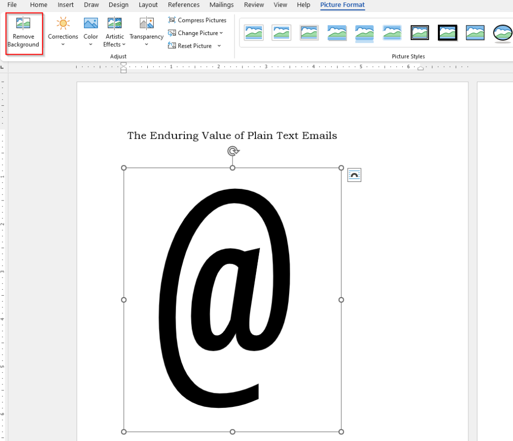 editing inserted images in word