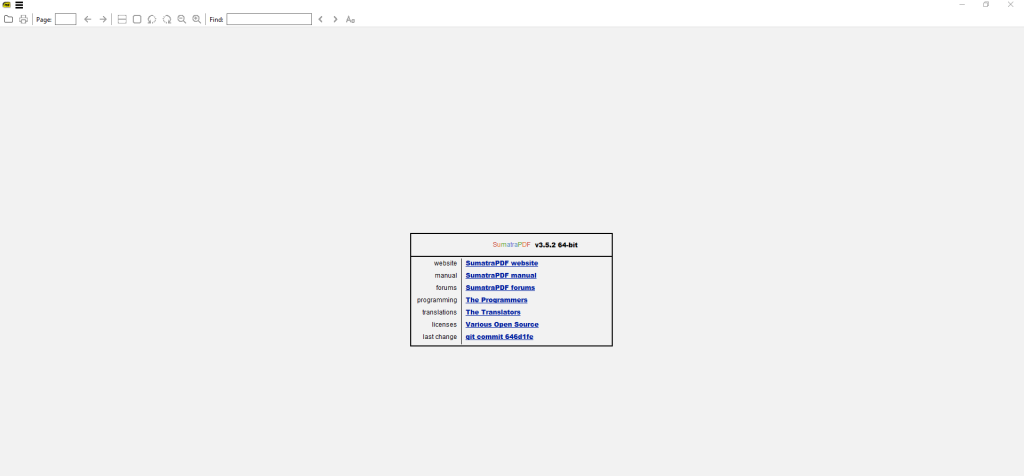 Sumatra PDF interface