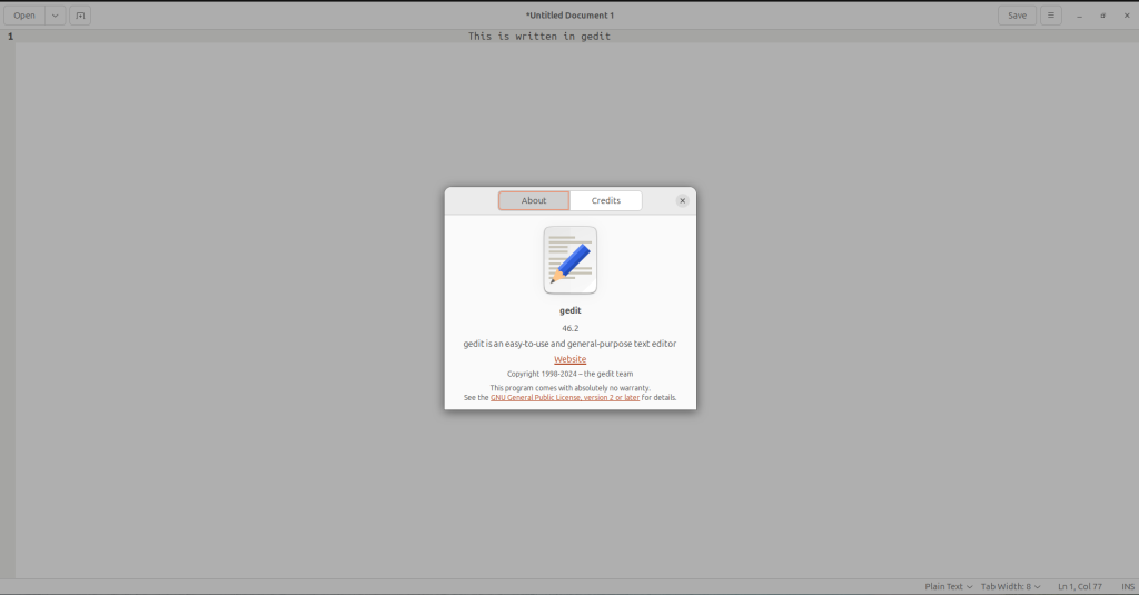 Gedit text editor