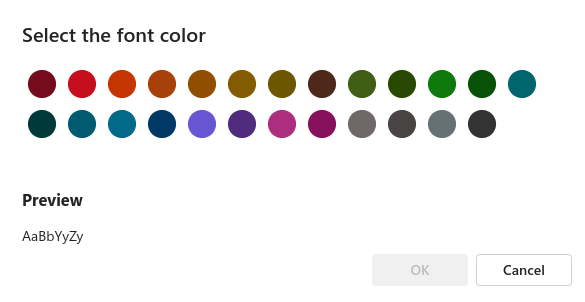 choosing the font color for conditional formatting rule