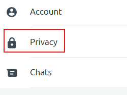 Privacy section in WhatsApp Web