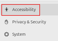 Accessibility settings