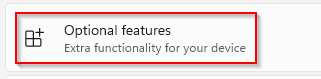optional features settings in Windows 11