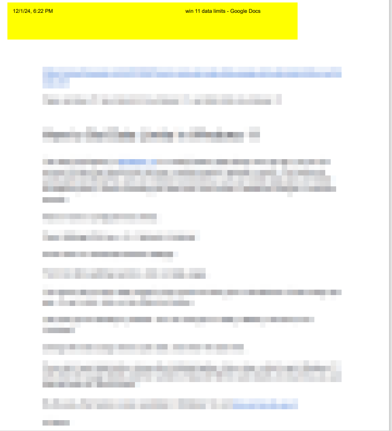 header enabled in google docs document