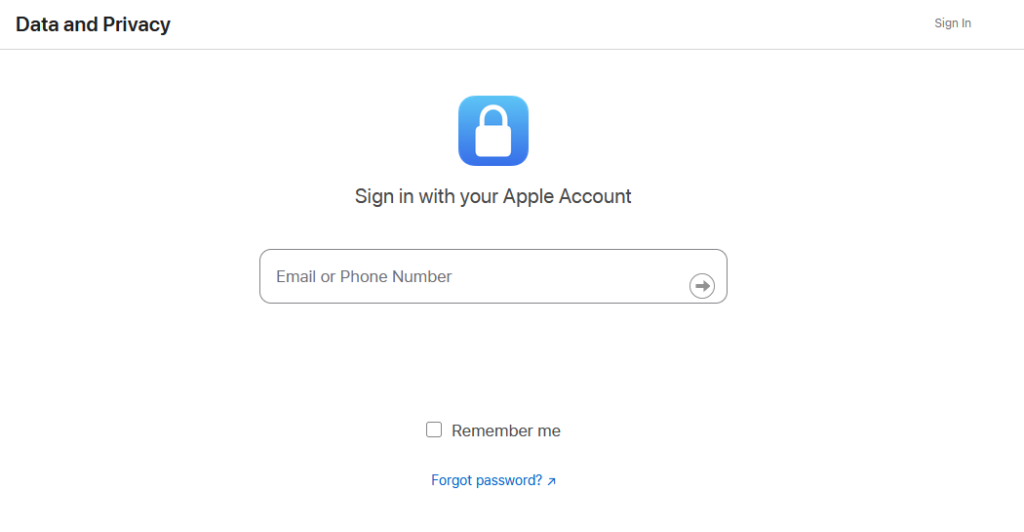 Apple privacy tool sign-in