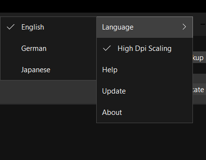 change interface language