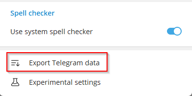 export telegram data option