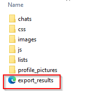 folder conatining the exported data from telegram desktop