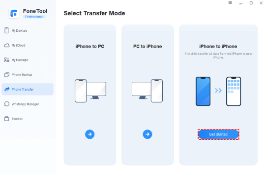 FoneTool main interface