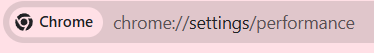 accessing chrome performance settings from address bar